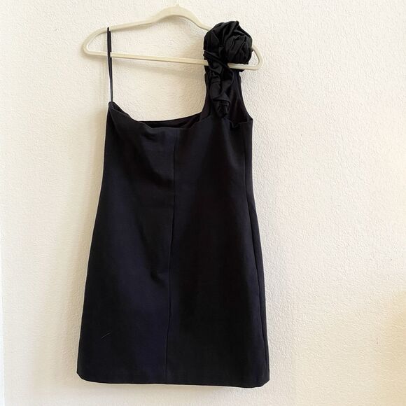 Kut From The Kloth Womens One Shoulder Mini Dress Large Black Knit - Picture 6 of 9